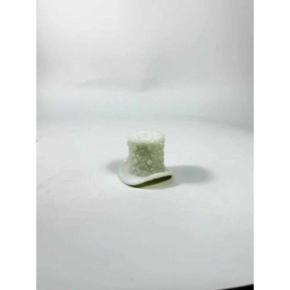 Toothpick Holder Vase Candleholder Fenton Daisy Button Top Hat Opalescent Milk G - Picture 9 of 16